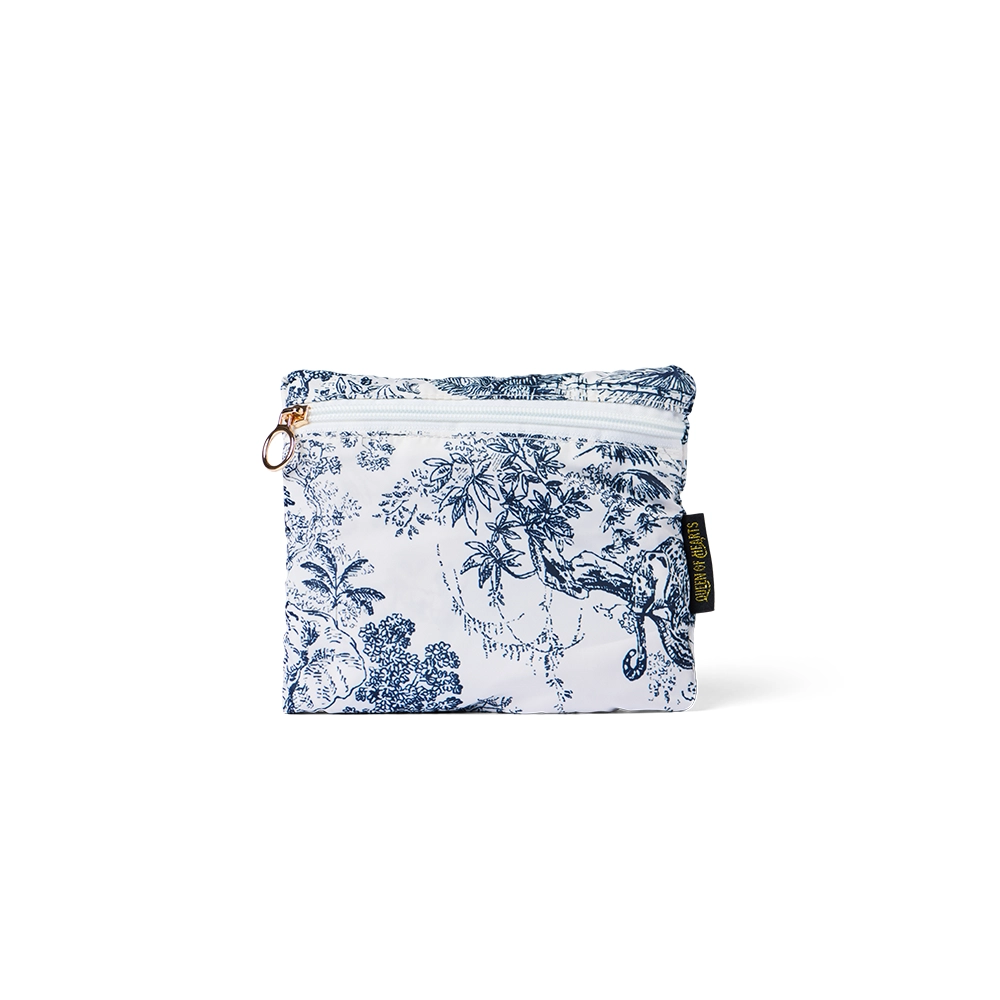 Queen of Hearts Folding Shopping Bag in White Lotus