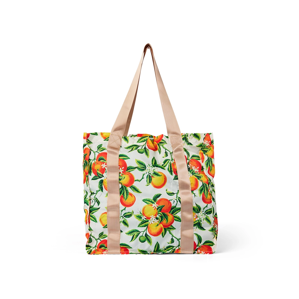 Queen of Hearts Folding Shopping Bag in Oranges