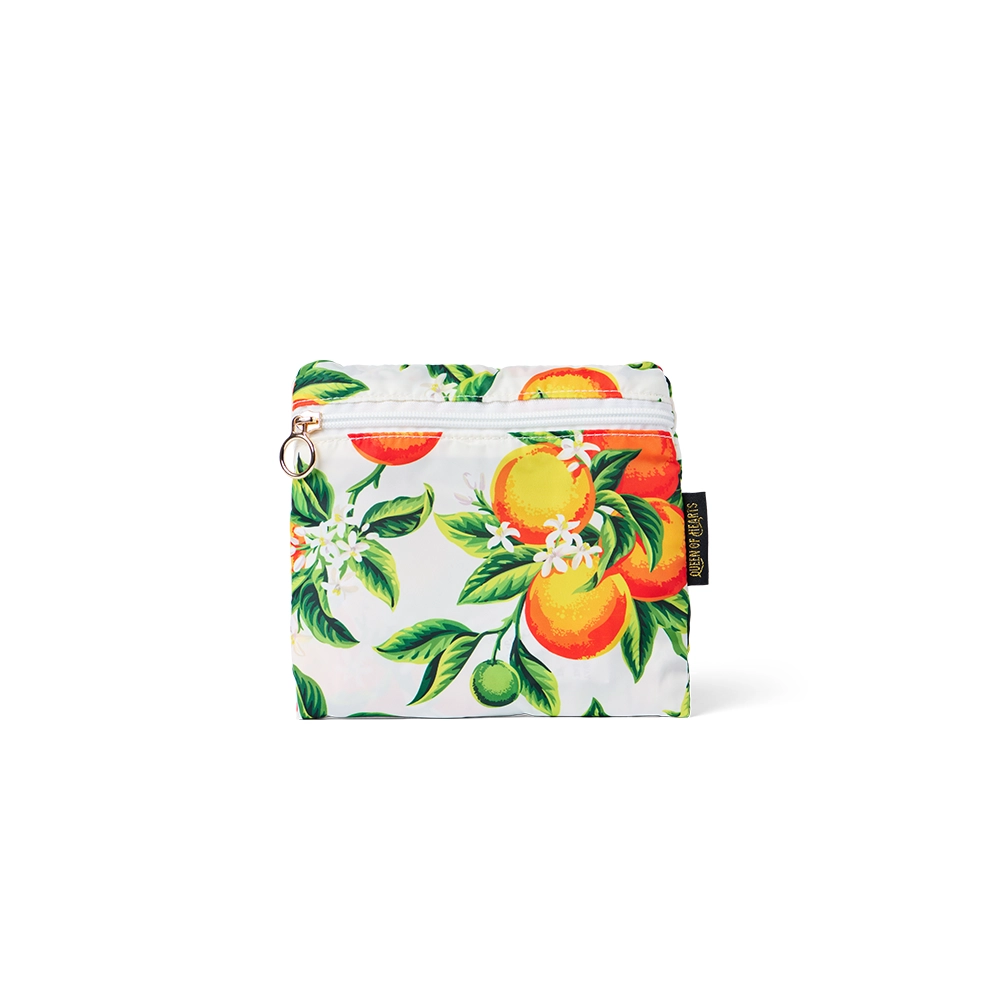 Queen of Hearts Folding Shopping Bag in Oranges