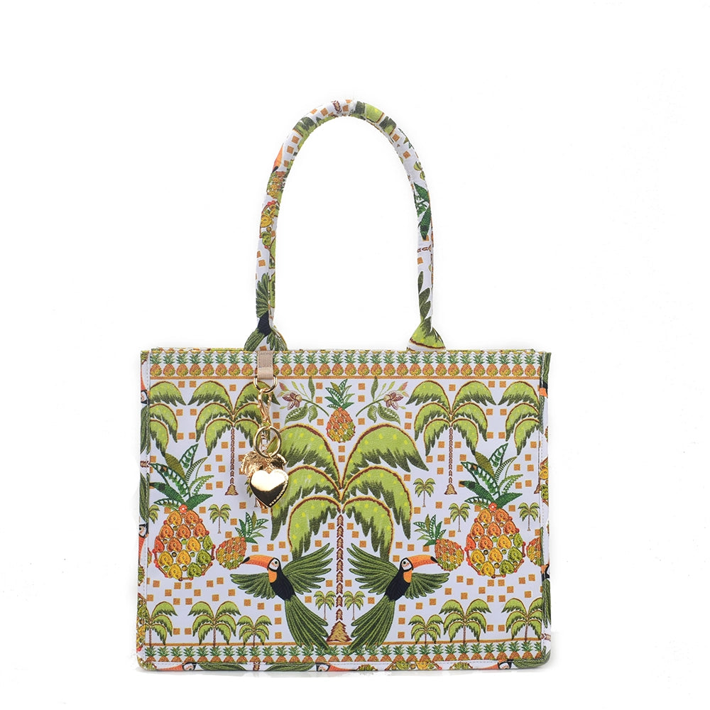 Queen of Hearts Book Tote Set in Hawaiian Tribal
