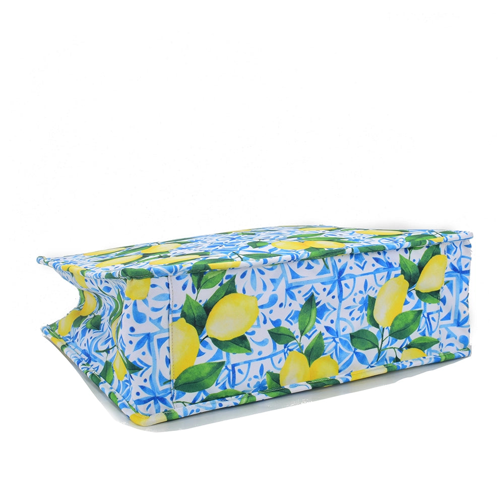 Queen of Hearts Book Tote Set in Mediterranean Lemons