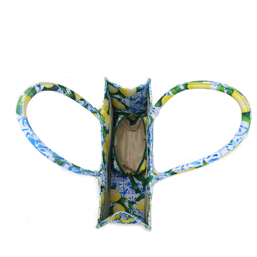 Queen of Hearts Book Tote Set in Mediterranean Lemons