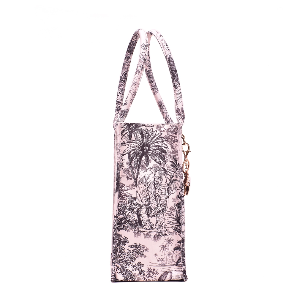 Queen of Hearts Book Tote Set in Palm Tree and White Lotus