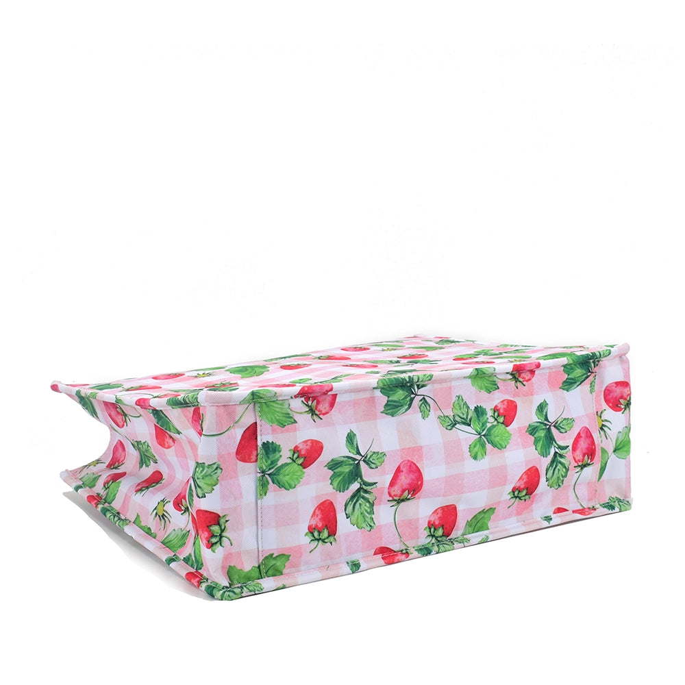 Queen of Hearts Book Tote Set in Strawberry Gingham
