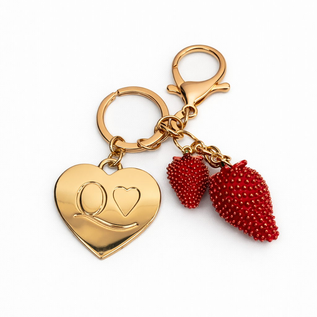 QUEEN OF HEARTS STRAWBERRY KEYCHAIN