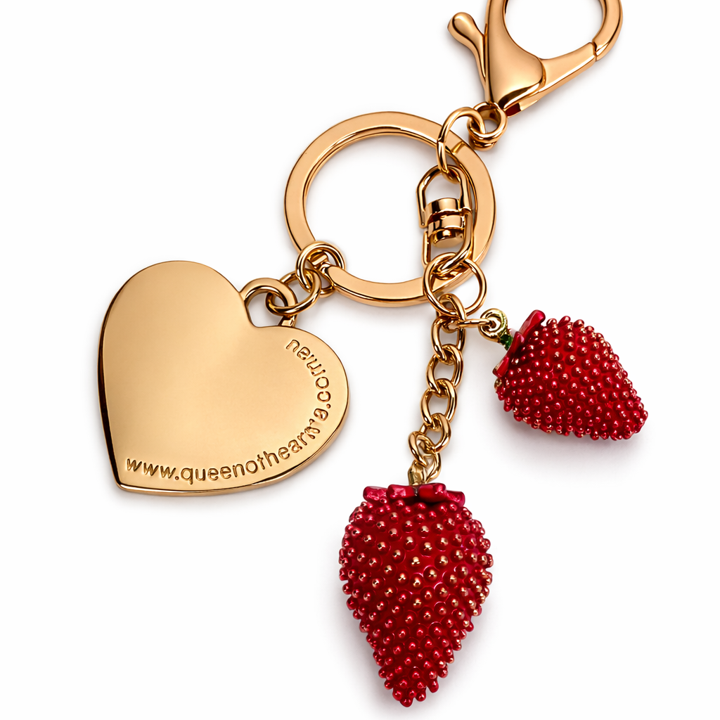 QUEEN OF HEARTS STRAWBERRY KEYCHAIN