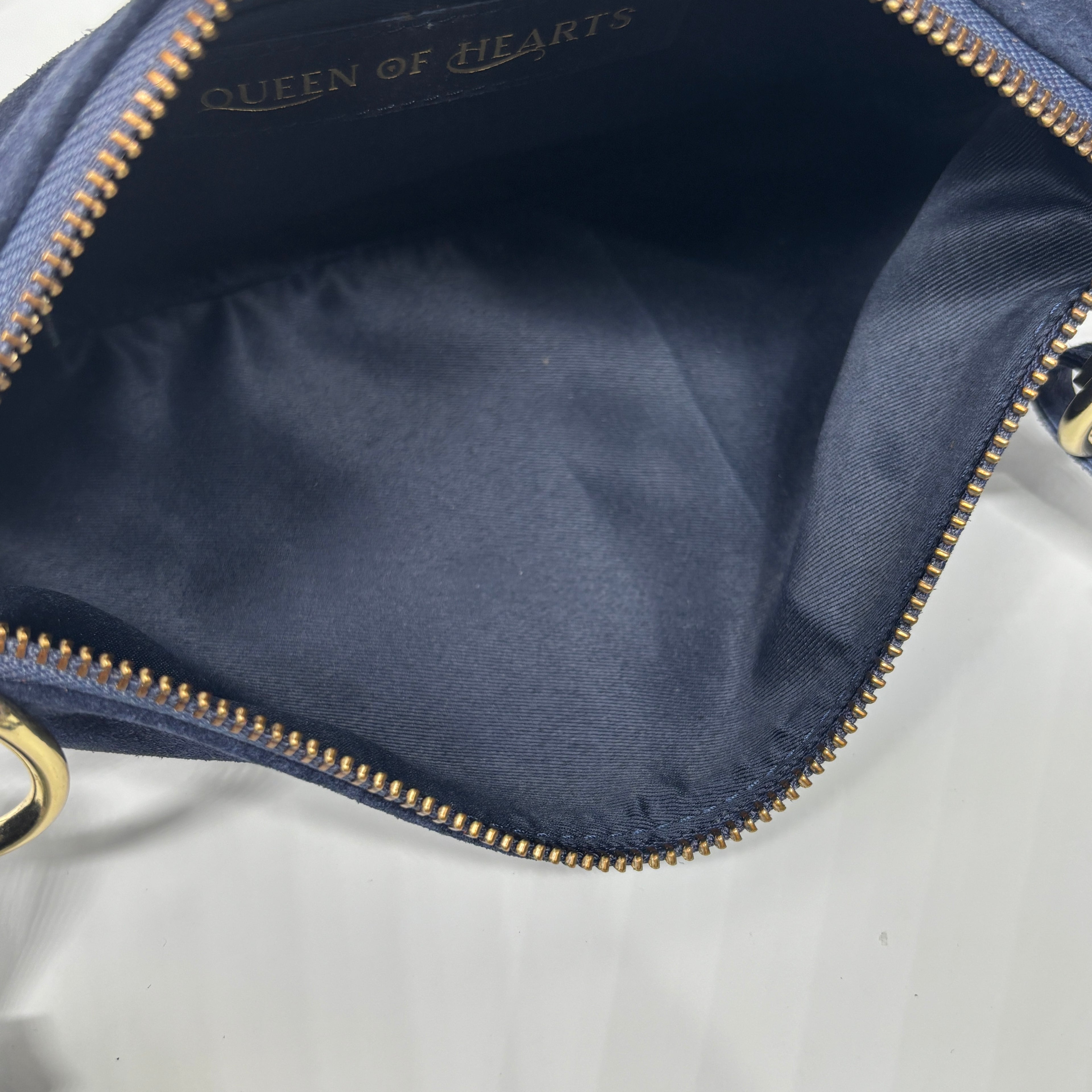 Queen of Hearts Suede Petite Rings Navy