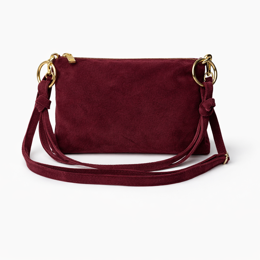 Queen of Hearts Suede Petite Rings Burgundy