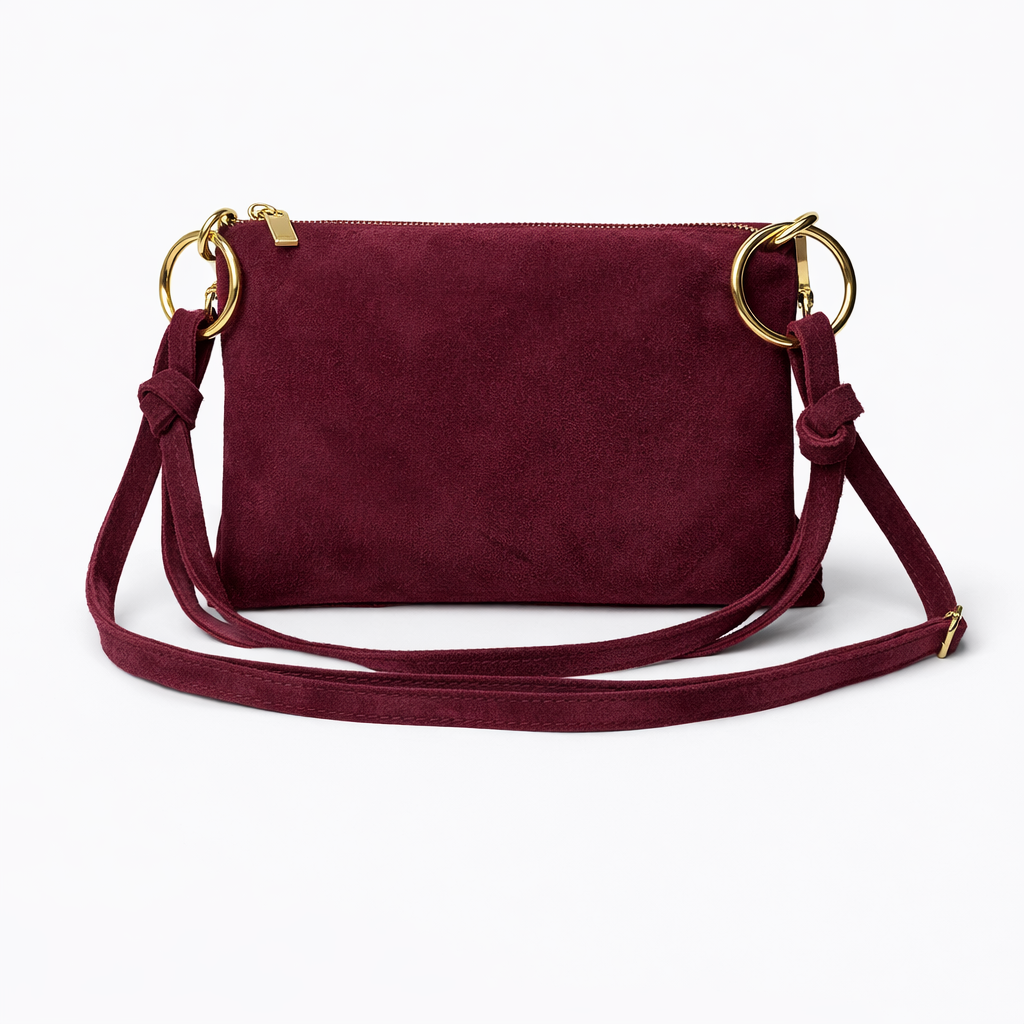 Queen of Hearts Suede Petite Rings Burgundy