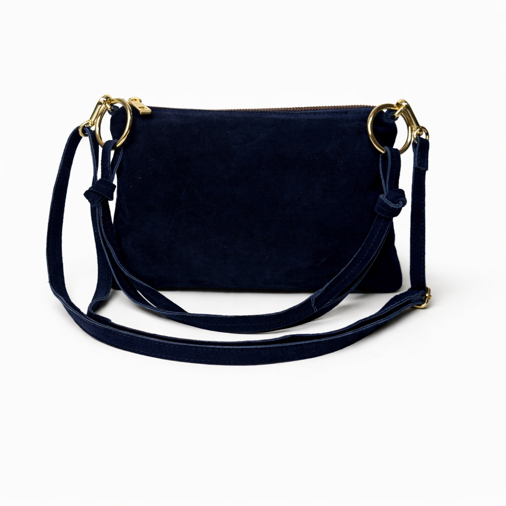 Queen of Hearts Suede Petite Rings Navy
