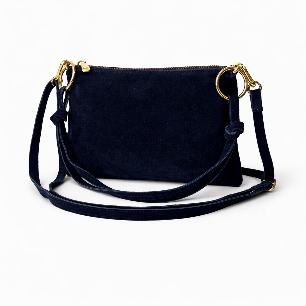 Queen of Hearts Suede Petite Rings Navy