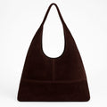 Queen of Hearts Suede Hobo Brown