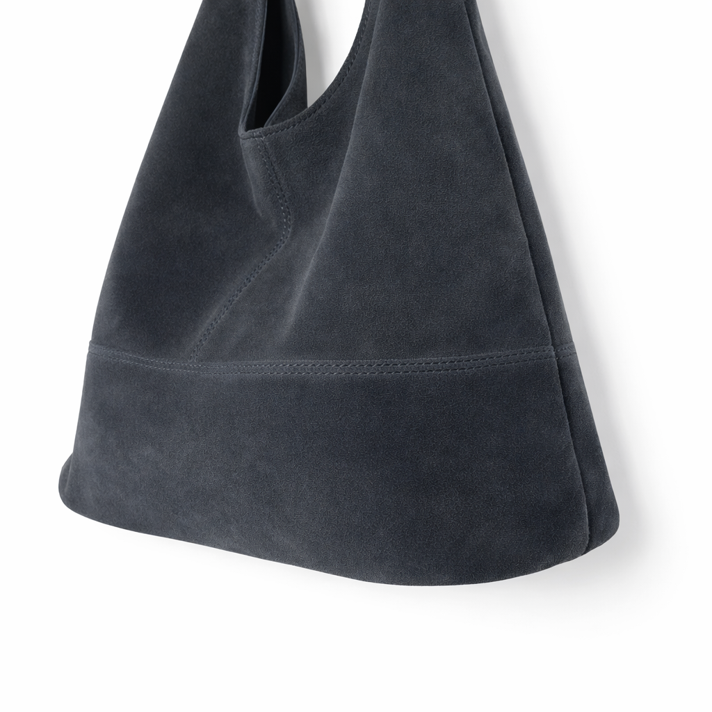 Queen of Hearts Suede Hobo Navy