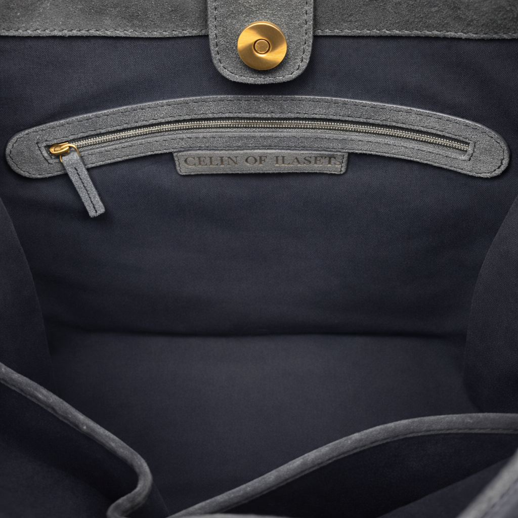 Queen of Hearts Suede Hobo Navy